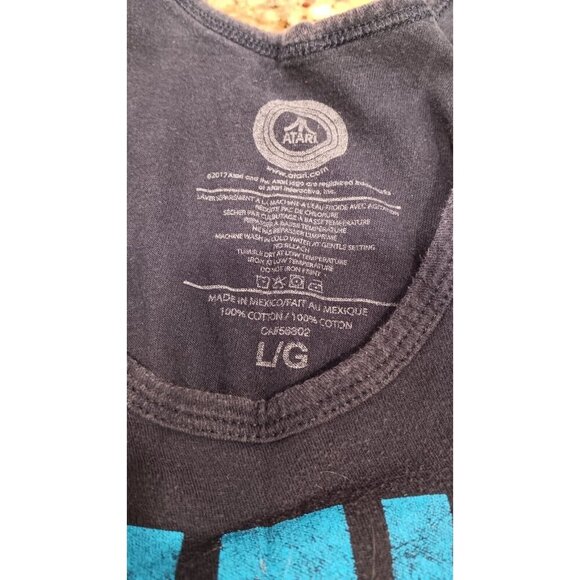 Large Atari Mens Sleeveless Shirt Blue W/ Discoloration On Back - Picture 2 of 4